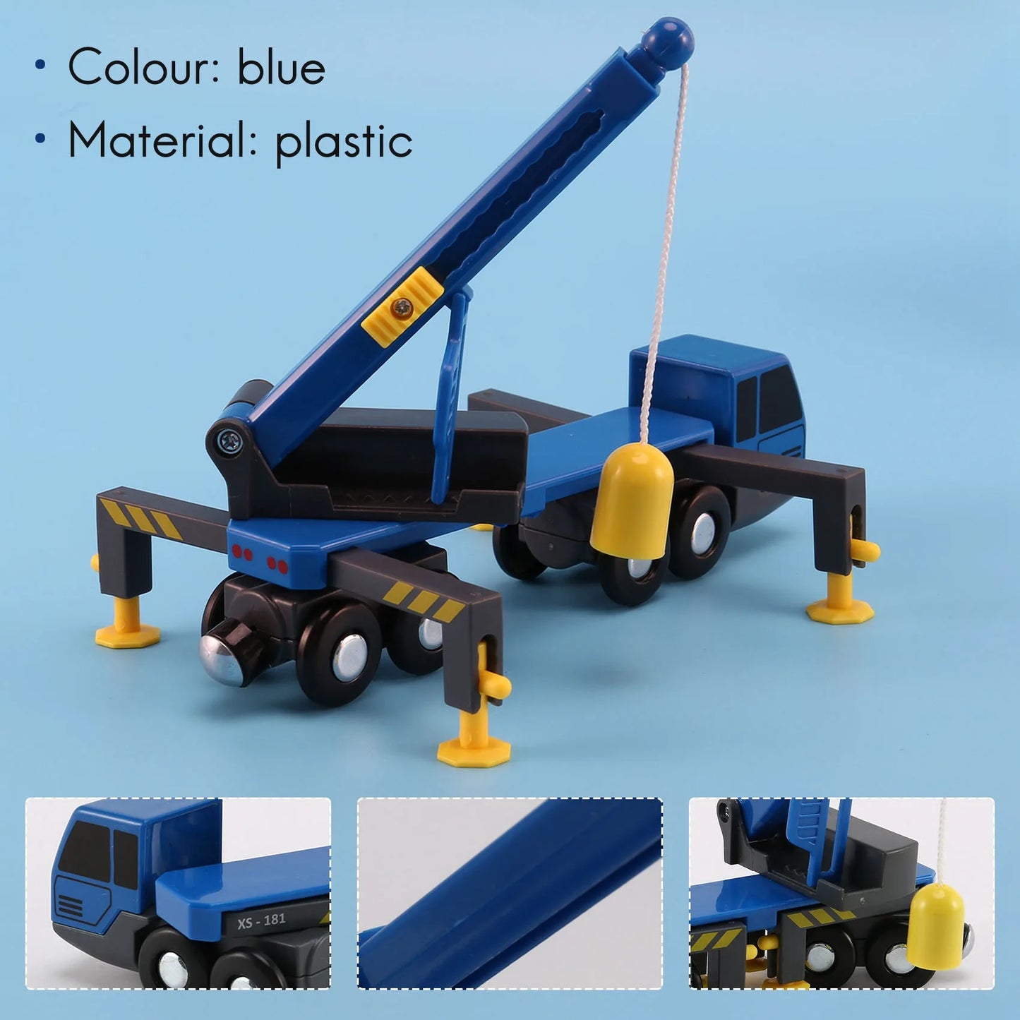 Multifunctional Train Toy Set Accessories Mini Crane Truck Toy Vheicles Kids Toy Compatible with Wooden Tracks Railway