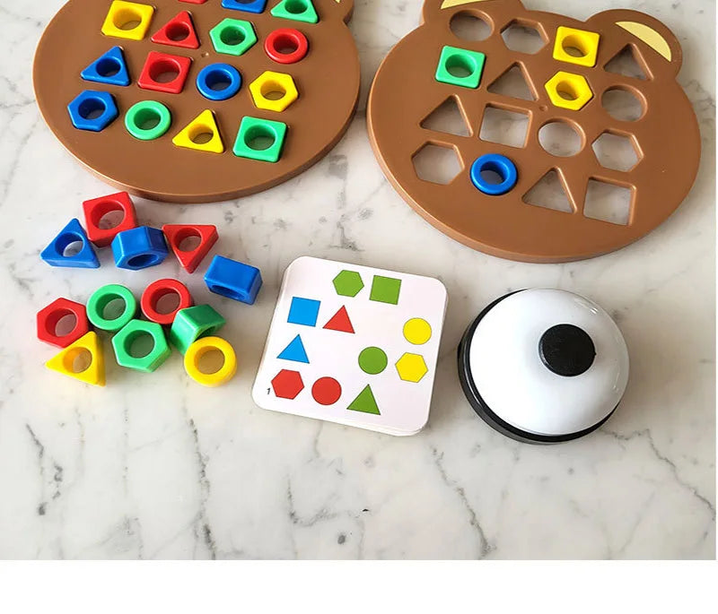 Wooden Puzzle Montessori Toys For Kids Children Geometric Shape Peg Puzzle Educational Sensory Activity Baby Toys 2 3 4 5 6 Year