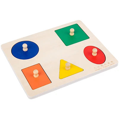 Wooden Puzzle Montessori Toys For Kids Children Geometric Shape Peg Puzzle Educational Sensory Activity Baby Toys 2 3 4 5 6 Year