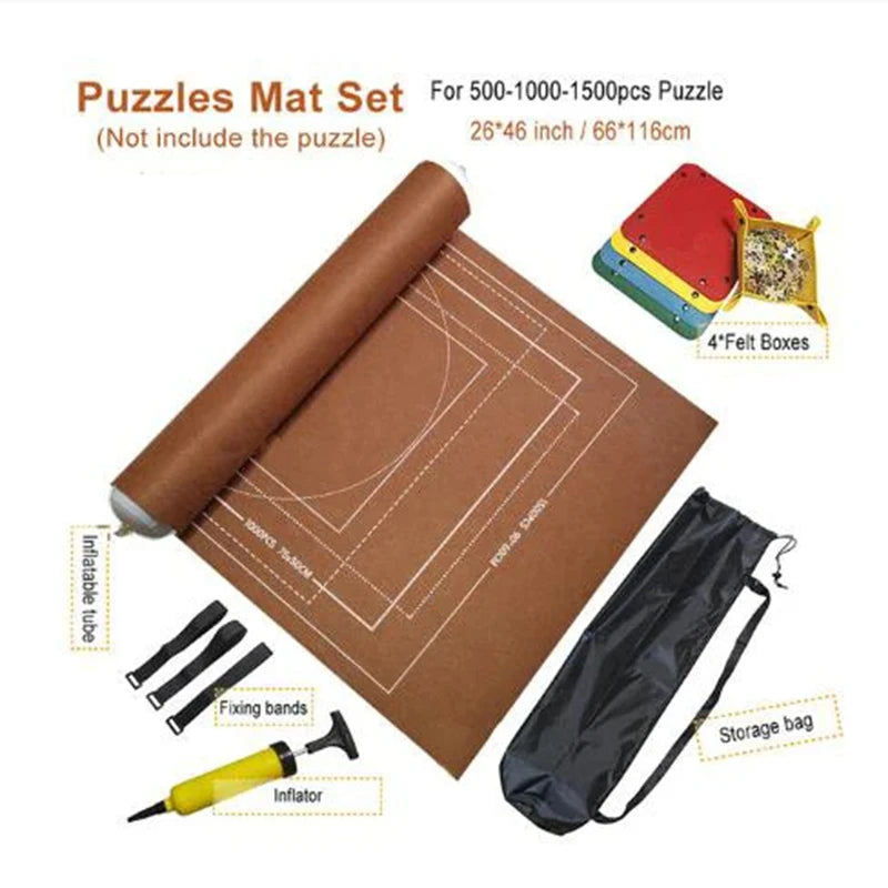 Professional Puzzle Roll Mat Blanket Felt Mat up to 1500/2000/3000 Pieces Accessories Puzzle Portable Travel Storage Bag