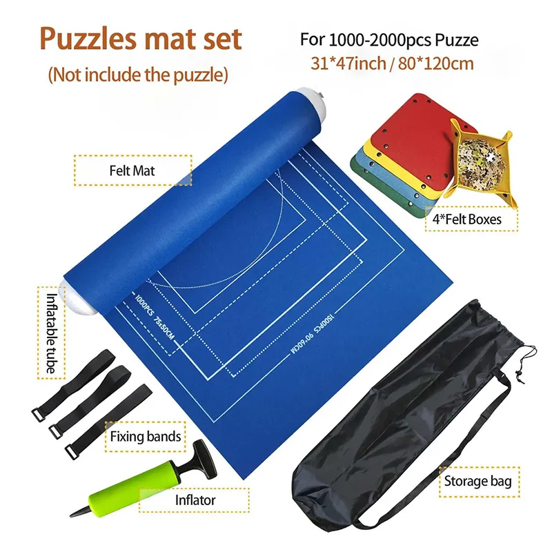 Professional Puzzle Roll Mat Blanket Felt Mat up to 1500/2000/3000 Pieces Accessories Puzzle Portable Travel Storage Bag