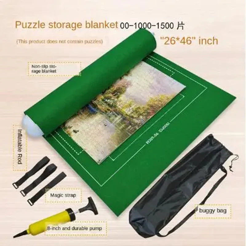 Professional Puzzle Roll Mat Blanket Felt Mat up to 1500/2000/3000 Pieces Accessories Puzzle Portable Travel Storage Bag