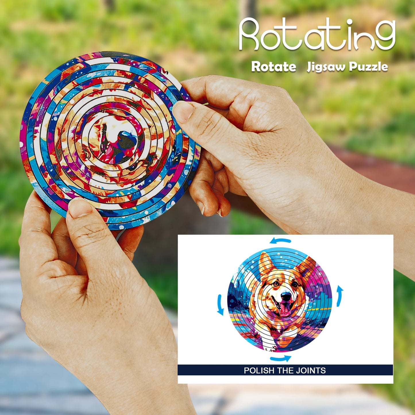 New Decompression Irregular Rotate Jigsaw Puzzle Color Animal Rotating Puzzle Puzzle Montessori Toy Children's Birthday Gift