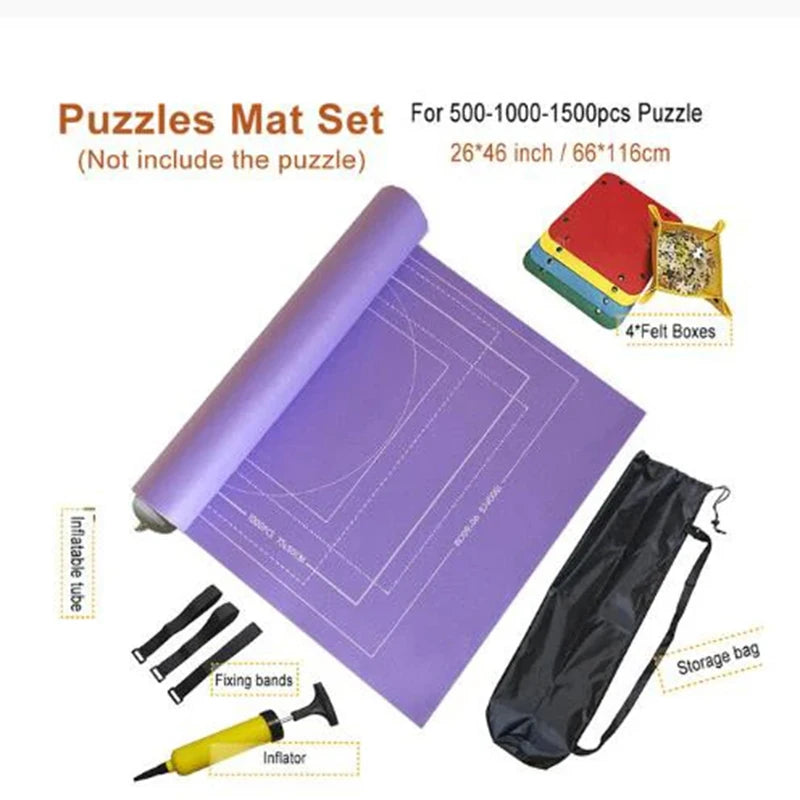 Professional Puzzle Roll Mat Blanket Felt Mat up to 1500/2000/3000 Pieces Accessories Puzzle Portable Travel Storage Bag