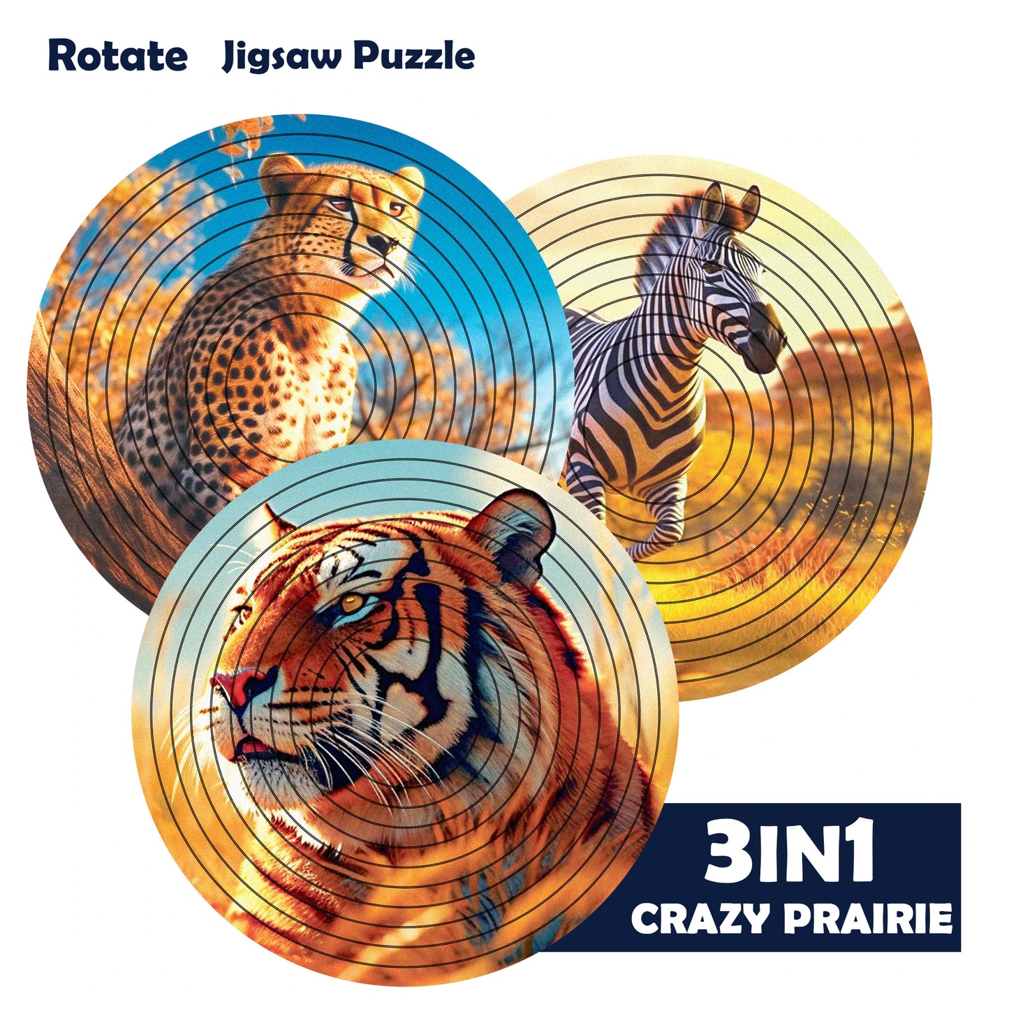 New Decompression Irregular Rotate Jigsaw Puzzle Color Animal Rotating Puzzle Puzzle Montessori Toy Children's Birthday Gift