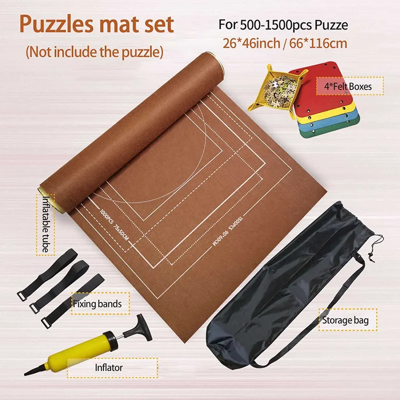 Professional Puzzle Roll Mat Blanket Felt Mat up to 1500/2000/3000 Pieces Accessories Puzzle Portable Travel Storage Bag