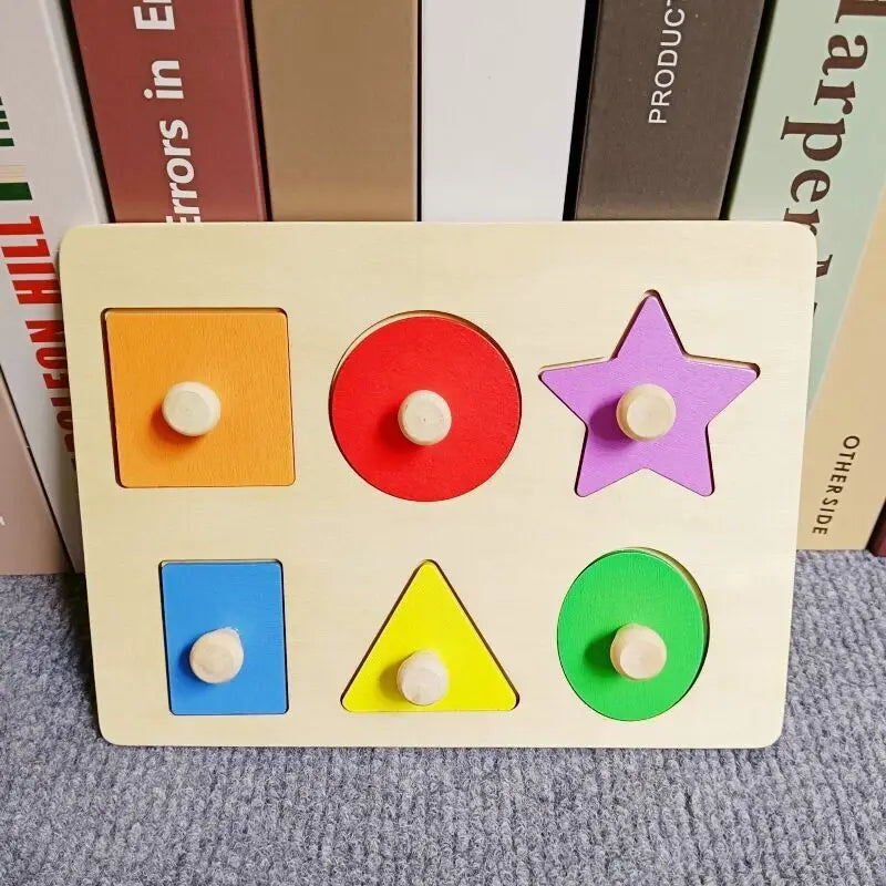 Wooden Puzzle Montessori Toys For Kids Children Geometric Shape Peg Puzzle Educational Sensory Activity Baby Toys 2 3 4 5 6 Year