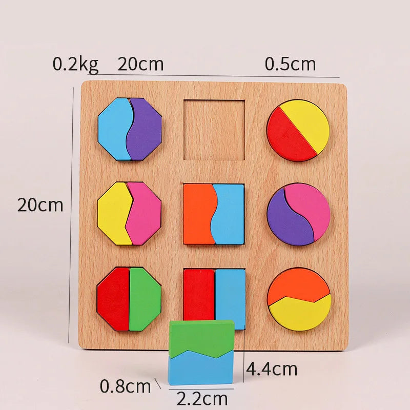 Wooden Puzzle Montessori Toys For Kids Children Geometric Shape Peg Puzzle Educational Sensory Activity Baby Toys 2 3 4 5 6 Year