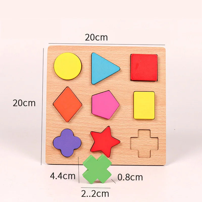 Wooden Puzzle Montessori Toys For Kids Children Geometric Shape Peg Puzzle Educational Sensory Activity Baby Toys 2 3 4 5 6 Year