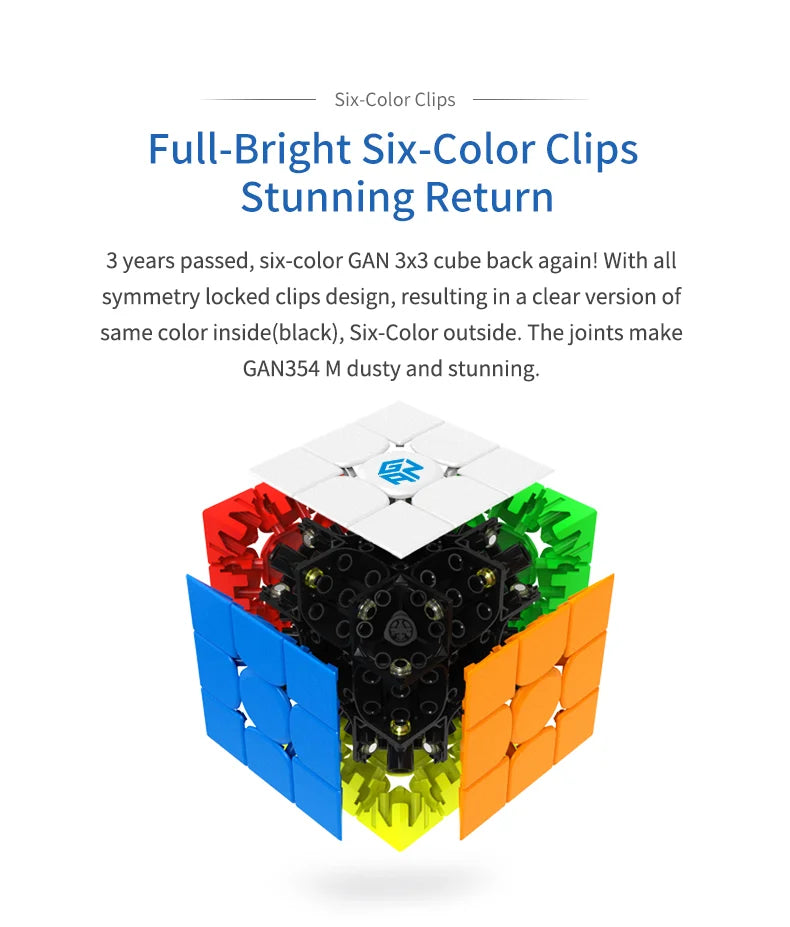 GAN 354 m v2 Magnetic Speed cube Stickerless magnetic GAN 354 M 3x3 Speedcube 3x3x3 Professional Magic Cube Toys for Children