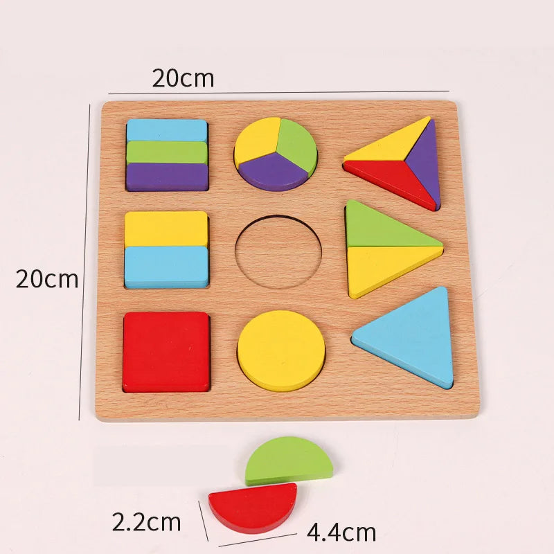 Wooden Puzzle Montessori Toys For Kids Children Geometric Shape Peg Puzzle Educational Sensory Activity Baby Toys 2 3 4 5 6 Year